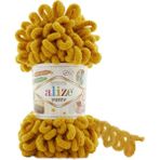 Alize Puffy 100GR El Örgü Ipi Ipliği Yünü - Hardal