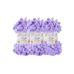 Alize Puffy 3’Lü Paket El Örgü İpi - Şişsiz – 100G X 3 Adet – Renk No: 788 - Lavanta