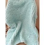 Alize Puffy Burgu Model Bebek Battaniyesi, El Örgüsü Bebek Battaniyesi, El Yapımı Bebek Battaniyesi Hediyelik - 90 x 100 cm - Açık Turkuaz