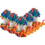 Alize Puffy Color El Örgü Ipliği 5'li Paket - 6511 Çok Renkli - 100 Gr. 9 Mt. Parmak Örgü Ipi