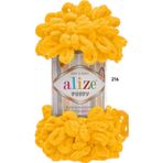 Alize Puffy El Örgü İpliği 5 Li Paket - 216 Sarı - 100 Gram 9 Metre Parmak Örgü İpi