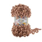 Alize Puffy Fine(İnce) El Örgü İpi, Parmak Örgü İpi 5 Adet (Sütlü Kahve 261)