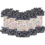 Alize Puffy Koyu Gri El Örgü İpi 5'li Paket 100 gr Katı Mikropolyester Malzeme Özellikleri