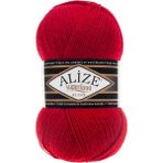Alize Superlana Klasik 56 Kırmızı El Örgü Ipi 100 Gr.