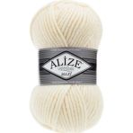 Alize Superlana Maxi El Örgü İpi Krem Renk Kodu:01 %25 Yün %75 Akrilik 100 Gram