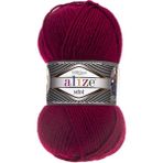 Alize Süperlana Midi El Örgü Ipi 5 Adet 100 Gram 390 Vişne - Vişne 390