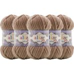 Alize Velluto Kadife El Örgü Ipliği (5'li) Paket - Renk KODU:329-TÜTÜN - 100 Gr. 9 Mt. Parmak Örgü Ipi