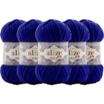 Alize Velluto Kadife El Örgü Ipliği (5'li) Paket - Renk KODU:360-LACIVER - 100 Gr. 9 Mt. Parmak Örgü Ipi