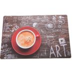 Alkan Amerikan Servis 4'lü Fincan Desenli Yazılı - 30 x 45 cm - Renkli