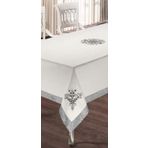 ALKAN HOMES Krem Renkli Lale Nakışlı Masa Örtüsü (Silver)