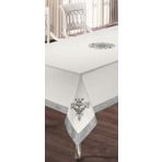 Alkan Homes Silver Renkli Lale Nakışlı Masa Örtüsü