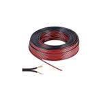Alkan Kablo 2 x 0.75 mm Bitişik Yassı Kordon Hoparlör Kablosu Tam Bakır H03VH-H Siyah Renk 25 Metre