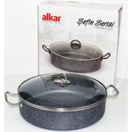 Alkar 40 cm Gri Şefin Pırlanta Basık Tencere