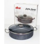 Alkar Şefin Serisi 38 cm Granit Basık Tencere - Gri