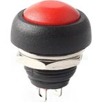 Alkatronik 12MM PBS-33B 2 Pin Push Buton Kırmızı On Off 1A 250V Mini Yuvarlak Su Geçirmez Anahtar Momentary Sw