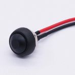 Alkatronik 12MM PBS-33B 2 Pin Push Buton Siyah 20CM Kablolu On Off 1A 250V