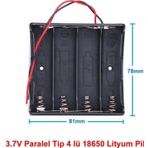 Alkatronik 18650 2 Tel 4lü Pil Kutusu Paralel 4 Adet 3.7v Paralel Lityum Lion Batarya Yuvası Mobil Güç Kaynağı