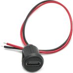 Alkatronik Type C Panel Montaj Dişi Soket 2 Pin 15CM Kablolu Uzatma USB 3.1 Konnektör Araba Kamera Oyuncak