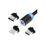 ALKILIÇ Phone Android Samsung Manyetik Mıknatıslı Şarj Kablosu Micro Usb Type-c Uyumlu ALK3İN1MIKNATISLI