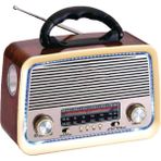 All Avcill 301 Şarjlı Nostaljik Görünümlü Fenerli Radyo Bluetoothlu Mp3 Çalar Radyo Müzik Kutusu Koyu Kahve RDL-4637 Mp3 - Kahverengi
