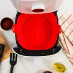 All Wear Silikon Airfryer Pişirme Kabı 2'li Ekonomik Paket, Hava Fritözü Kabı Kırmızı
