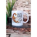 "all You Need Is Love And Yoga" Aşk Yoga Hediyelik Baskılı Çay Kahve Sunum Kupa Bardak - Beyaz