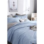 Alla Turca Çift Kişilik Ranforce Çift Taraflı Nevresim Takımı Düz Battal Çarşaflı - 240 x 260 cm - Mavi