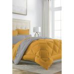 Alla Turca Cift Tarafli Lux Silikon Yorgan - Cift Kisilik Ozel Cantali Sarı-Grı