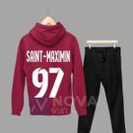 Allan Saint-Maximin Sırt Yazı Forma Baskılı Unisex Kapüşonlu Kışlık Sweatshirt Eşofman Takımı - XL - Kırmızı