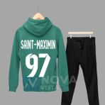 Allan Saint-Maximin Sırt Yazı Forma Baskılı Unisex Kapüşonlu Kışlık Sweatshirt Eşofman Takımı - Yeşil