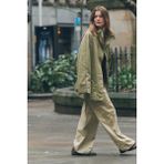 Allbucks Zara, Beli Bağcıklı Dik Yakalı Maksi Cepli Oversize Ceket ABZRA3781 - XS - Zeytin Yeşili