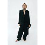 Allbucks Zara, Vatkalı Uzun Blazer Kaban ABZRA3737 - Siyah