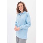 ALLDAY Açık Mavi-Yanları Fermuarlı Yakalı Sweat Tunik