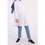 Allday Beyaz Basic Kloş Gömlek Tunik