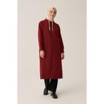 ALLDAY Bordo-Kapüşonlu Rahat Tunik