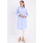 Allday Gizli Patlı Pamuklu Gömlek Mavi Tunik