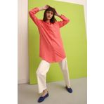 Allday Pembe Basic Gizli Patlı Gömlek Tunik