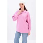 ALLDAY Pembe-Yanları Fermuarlı Yakalı Sweat Tunik