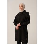 ALLDAY Siyah-Pamuklu Pis Dikişli Dik Yakalı Tunik