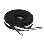 Allegra K 2 Çift Renkli Blok Çizgili Kanvas Ayakkabı Bağcıkları Düz Ayakkabı Bağcığı, Siyah-beyaz-siyah, 100cm/39.37"