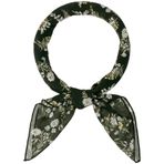 Allegra K Kadın Şifon Atkılar - 70 cm X27.6 cm - Çiçek Baskı Kare Fular Boyun Atkısı Atkısı, Siyah, 70x70cm/27.6x27.6 inches(LxW)