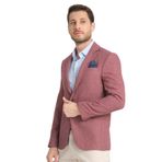 Allegri Erkek Bordo Desenli Slim Fit Mono Yaka Spor Blazer Ceket Bordo 50