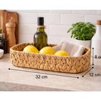 ALLEGRI Hasır Oval Ekmek Sepeti Mutfak Düzenleyici Çok Amaçlı Organizer 32x12x8 cm
