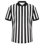 allentian Erkekler için Hakem Gömleği, Resmi Siyah ve Beyaz Çizgili Hakem/Umpire Forması, Pro-Style Fermuarlı Yaka Hakem Üniforması, Basketbol, Futbol, Futbol Ref Gömlek (M)