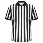 allentian Erkekler için Hakem Gömleği, Resmi Siyah ve Beyaz Çizgili Hakem/Umpire Forması, Pro-Style Fermuarlı Yaka Hakem Üniforması, Basketbol, Futbol, Futbol Ref Gömlek (XL)