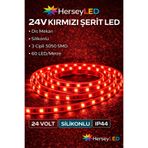 ALLES 24V Kırmızı Şerit LED – Dış Mekan, 3 Çipli 5050 SMD, Silikonlu, IP65, 60 LED/Metre