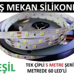 Alles 5 mt Tek Çip Silikonlu Yeşil Şerit Led Aydınlatma