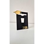 AllFayLazer 3 Adet Karne Hediyesi Öğrenci Ahşap Çerçeve Kep Mezuniyet Resim Ve Fotoğraf Çerçevesi Gold Pleksi