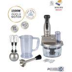 Allians 1500W Güçlü Cam Hazneli Blender ve Doğrayıcı, Çok Fonksiyonlu Mutfak Robotu - Altın