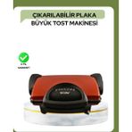 Allians 2000W Teflon Tost Makinesi, Geniş Plaka, Ayarlanabilir Isı, Kolay Temizlik - Açık Bej